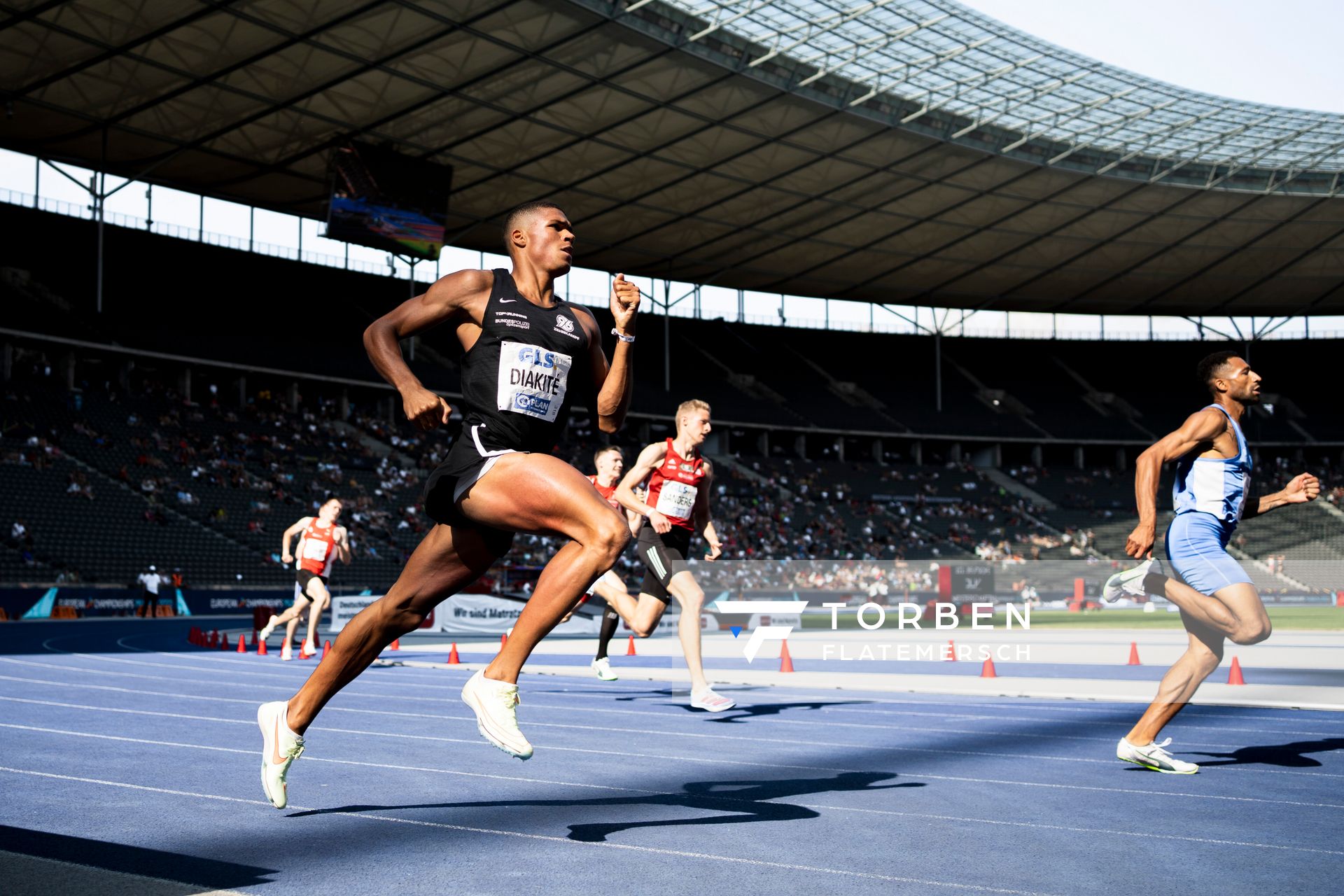 Malik Diakite (Hannover 96) im 400m Finale waehrend der deutschen Leichtathletik-Meisterschaften im Olympiastadion am 26.06.2022 in Berlin